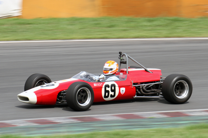 ヒストリックフォーミュラで、予選4位から決勝では3位に入った1968年「ブラバムBT21」。