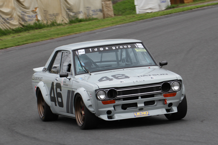 Fレースで予選3位、決勝では「セリカ」の後退により総合2位となった1970年「ジールレーシング510ブルーバード」。ベースは型式名KH510こと「ダットサン・ブルーバード1800 SSSクーペ」である。