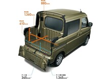 リアエンドが荷台になった「アトレー デッキバン」。「アトレー」には初めて設定された。