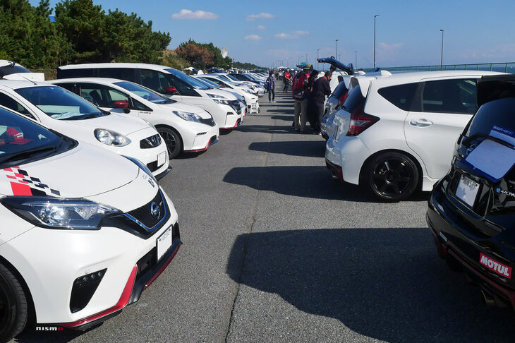 会場には「リーフ」「ノート」「マーチ」「エクストレイル」「エルグランド」……と、さまざまな車種の姿が。オーテックがどれほど多くのモデルを手がけてきたかがよく分かる。