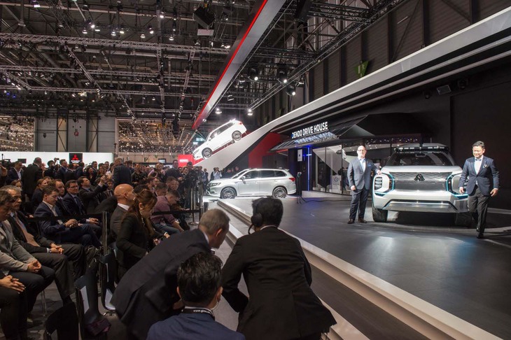 ジュネーブモーターショー2019の、三菱ブースの様子。