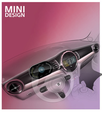 インストゥルメントパネルのデザインスケッチ。