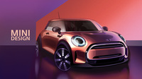 マイナーチェンジを受けた「MINI」のスケッチ。デザインに際しては「MINIの重要な要素である」とされるポイントをあえて外し、そのデザイン要素が本当に必要か否かを確かめたという。