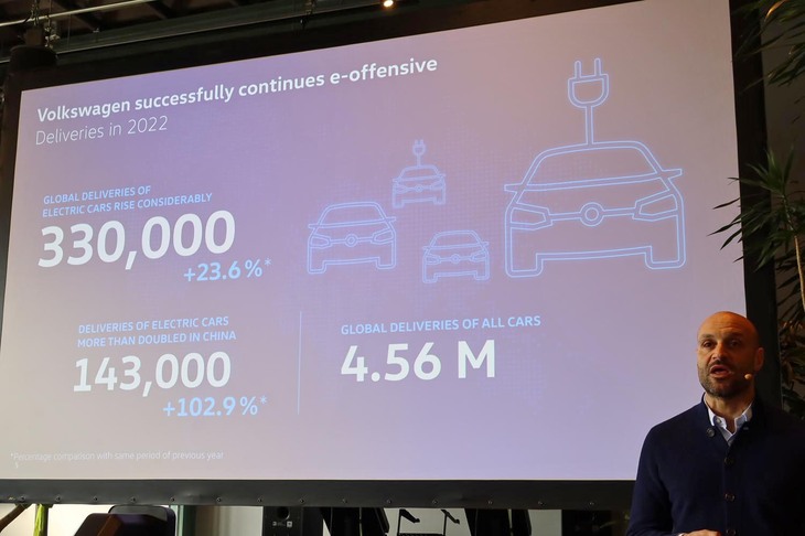 2022年の業績を振り返る、アンドレア・カルカーニ フォルクスワーゲン ジャパン ブランドディレクター。同年については「フォルクスワーゲンの電動化戦略を進めるうえで非常に重要な年だった」と語った。