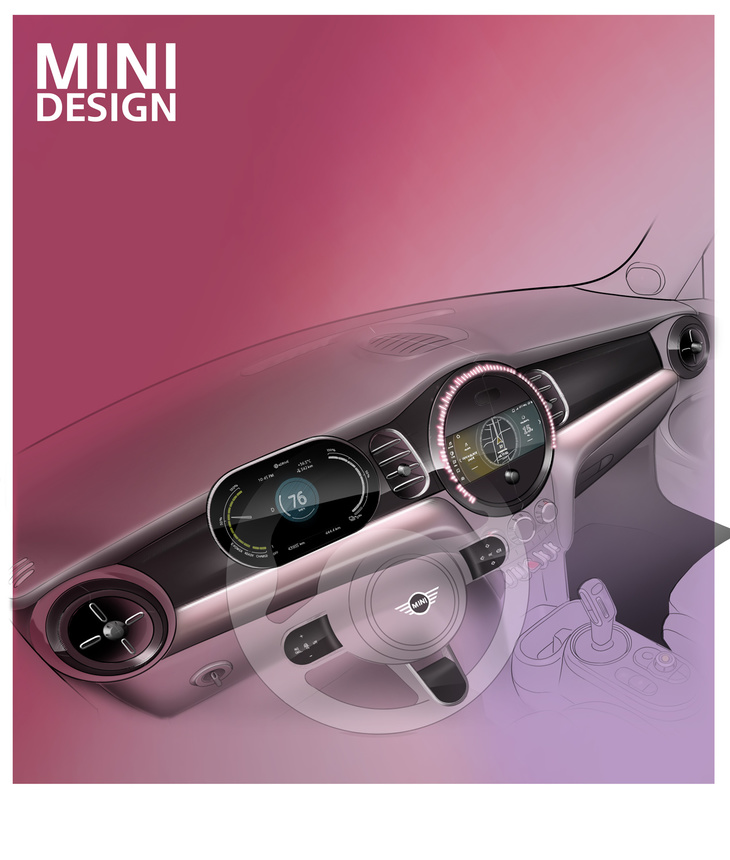 インストゥルメントパネルのデザインスケッチ。