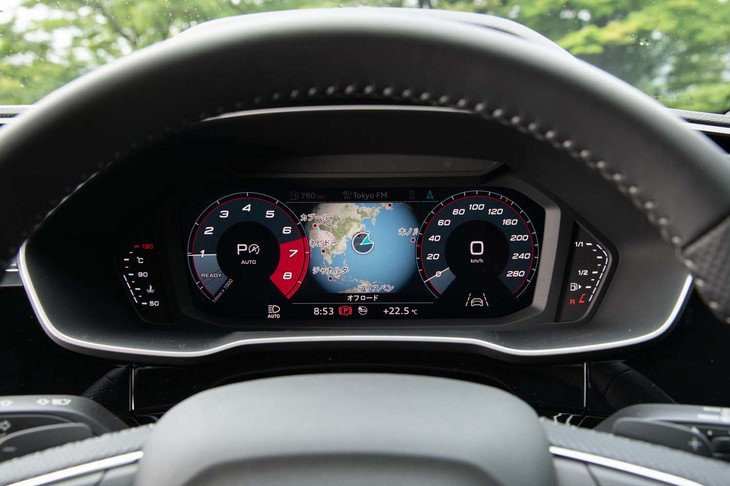 デジタルメータークラスターの「アウディバーチャルコックピット」は全車に標準装備。スクリーンサイズは10.25インチ。