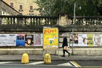 ポスターの掲示場所。シエナにて2023年11月撮影。