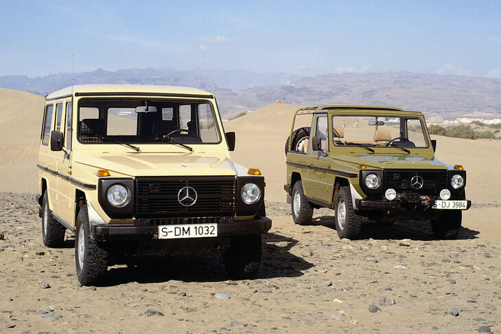 1979年当時の「ゲレンデヴァーゲン」。こうして見ると、デザインが変わっていない印象の「Gクラス」も、ずいぶんとイメージチェンジしている。