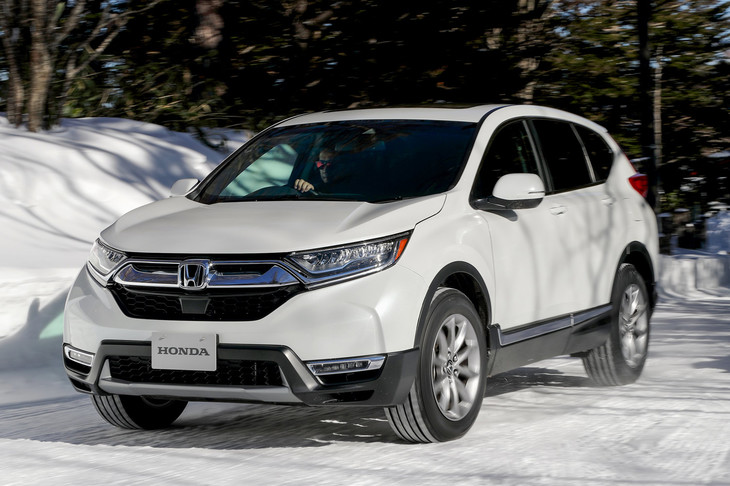 最後に試乗した「CR-V e：HEV（コアバリュー研究車）」。近い将来、ホンダ車に導入される予定の各種技術が取り入れられた、研究車両である。