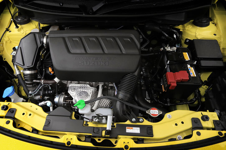 「エスクード1.4ターボ」にも搭載される「K14C」型1.4リッター直4直噴ターボエンジン。ハイオク仕様とすることで、最高出力を140psに、最大トルクを230Nmに高めている。