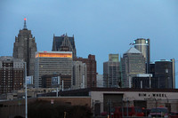 夕方、宿があったコークタウンから眺めたデトロイトのダウンタウン。