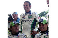 フレンチドライバーが揃う。左から、フランク・モンタニー、エリック・コマス、そしてWRCチャンピオンのセバスチャン・ロウブ。