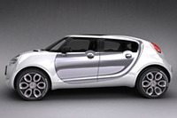 21インチのホイールに205/45R21の巨大シューズを履き、デザインのキーポイントになっている