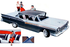 「フォード・クラウンヴィクトリア」
	1955年に「フェアレーン」の1グレードとして登場（写真は1957年型「フェアレーン500」）。1992年からは独立車種となり、長らくパトカーやタクシーとして親しまれた。