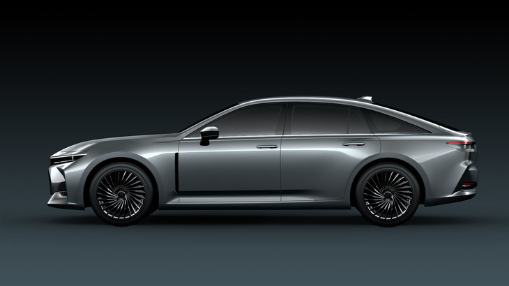 歴代モデルとの連続性を保つためとフォーマルなイメージを維持するために新型にも「セダン」が残る。サイドビューから判断すると、おそらくFR（ベース）だろう。