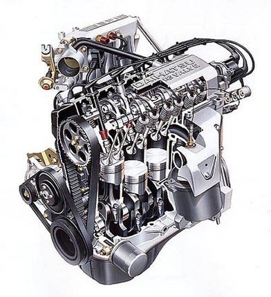 FFの16Riと4WDの16Ziに搭載された、電子制御インジェクション仕様のHD-E型エンジン。直4SOHC16バルブ1589ccから最高出力120ps/6300rpm、最大トルク14.3kgm/4800rpmを発生した。