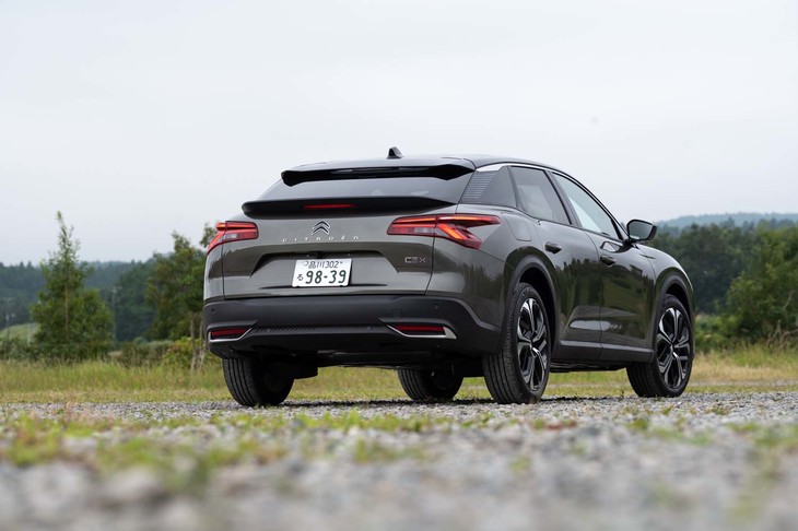 長いリアオーバーハングとキックアップしたリアセクションがカッコいい。リアコンビランプもV字を描く。