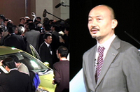 
	(左)会場となった、六本木のグランドハイアット東京
	(右)「ティアナ」のデザインも手がけた、プロダクト・チーフ・デザイナーの中島敬氏
	 