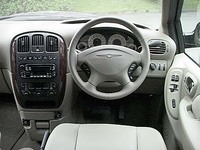 【スペック】ボイジャーLX：全長×全幅×全高＝4830×1995×1755mm/ホイールベース＝2880mm/車重＝1890kg/駆動方式＝FF/3.3リッターV6OHV12バルブ（174ps/5100rpm、28.3kgm/4000rpm）/車両本体価格＝356.0万円/インパネの写真は、グランドボイジャーのもの。