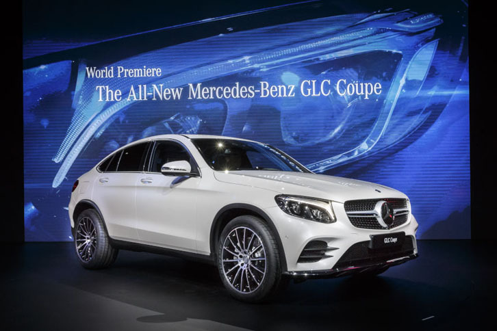 ニューヨーク国際オートショーで世界初公開された「メルセデス・ベンツGLCクーペ」。