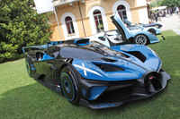 招待者投票によるコンセプトカー＆プロトタイプ賞を獲得した「ブガッティ・ボリード」（2020年）。レーストラックオンリーのハイパーカーである。