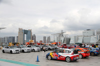 新旧「スカイライン」や「フェアレディZ」、「レプリカ・ラリーカー」などが並んだ屋外展示会場。