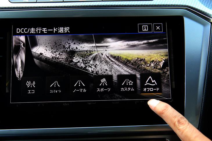 ドライビングプロファイル機能には専用のオフロードモードを追加採用。ABSの制御やアクセルペダルの特性が、低速域で操りやすいように変更される。