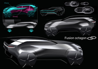 新型「RAV4」のアイデアスケッチ。　
	ほった「この段階では、先代も新型も、似たようなイメージを志向しているように見えるんですけどねぇ」