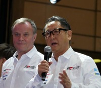 ラリーへの出走経験も多いトヨタの豊田章男社長は、この日も熱く語り続けた。