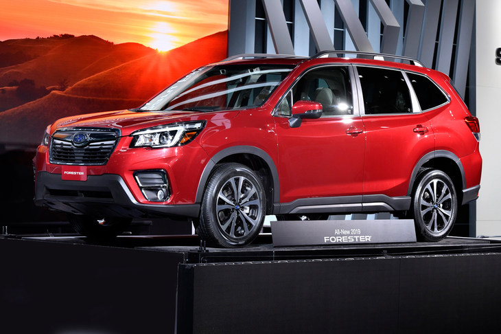 2018年のニューヨークショーで世界初公開された新型「スバル・フォレスター」。
