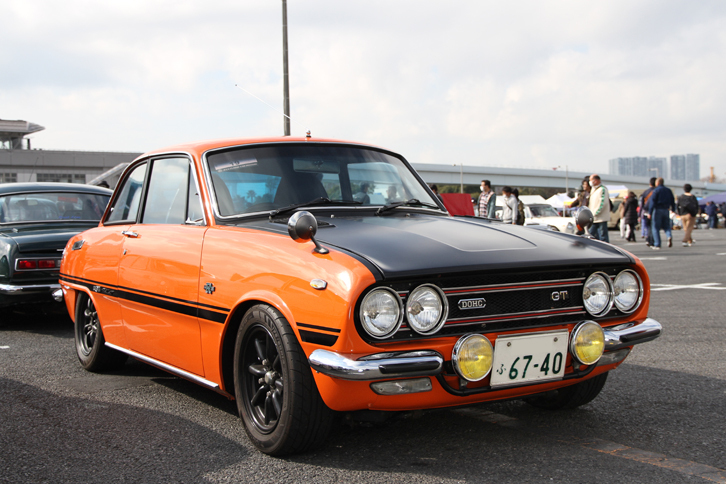 1970年「いすゞ・ベレット1600GTR」。69年に追加された、「1600GT」のボディーに「117クーペ」用の1.6リッター直4 DOHCエンジンを移植した、ベレットシリーズの最強モデル。グレード名のGTRはGT type Rの略である。アルミホイールはノンオリジナル。
