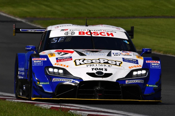 SUPER GT第4戦富士ラウンドで勝利したNo.37 KeePer TOM'S GR Supra（サッシャ・フェネストラズ／宮田莉朋）。（写真提供 GTA）