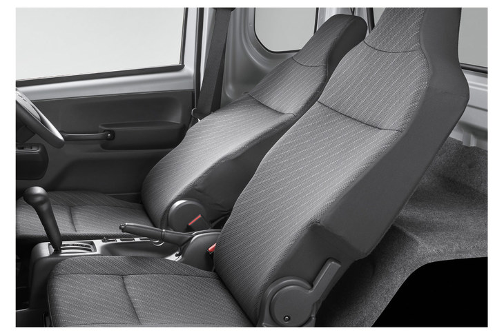 運転席と助手席のスライドおよびリクライニング調整機構。