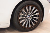 個性的なデザインの、試験車両のホイール。部分的にカーボンパーツが用いられている。