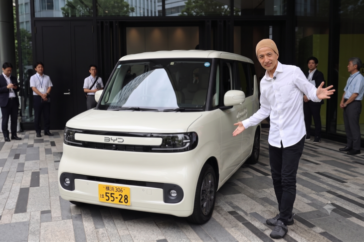 ついに発売された「BYDラッコ」。日本の国民車規格といえる軽スーパーハイトワゴンのBEVであり、もちろん日本専用に開発されている。