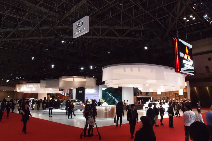 東京モーターショー2017の会場風景。