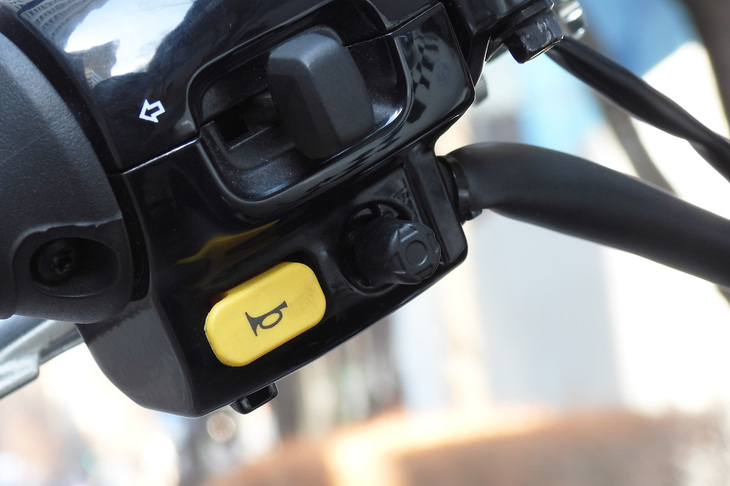 そんな液晶メーターの操作は、ホーンボタンの右隣にあるツマミ式のコントローラーと、スイッチボックスの反対側にあるホームボタンで行う。