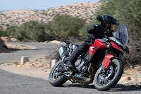 オンロード向けに調整された足まわりが特徴の「タイガー900 GT」シリーズ。シート高も810-830mm（2段階調整式）と、「ラリー」シリーズより低めとなっている。