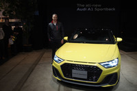 「The all-new Audi A1 Sportback Press Conference」と題された発表イベントで、アウディ ジャパンのフィリップ・ノアック社長が新型「A1スポーツバック」を紹介。