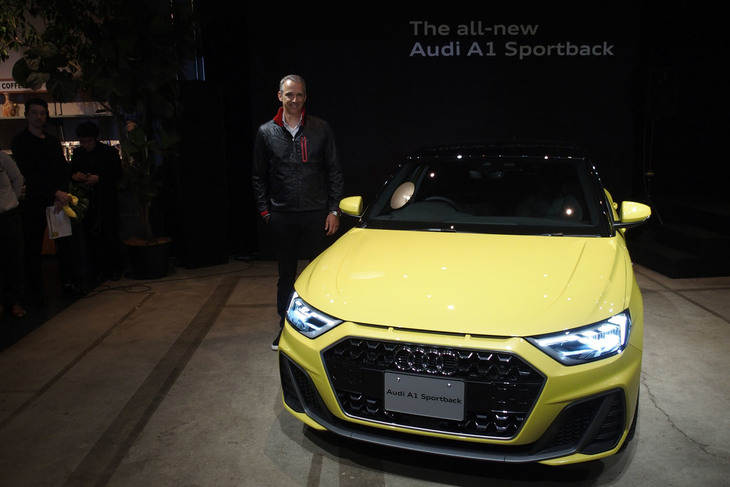 「The all-new Audi A1 Sportback Press Conference」と題された発表イベントで、アウディ ジャパンのフィリップ・ノアック社長が新型「A1スポーツバック」を紹介。
