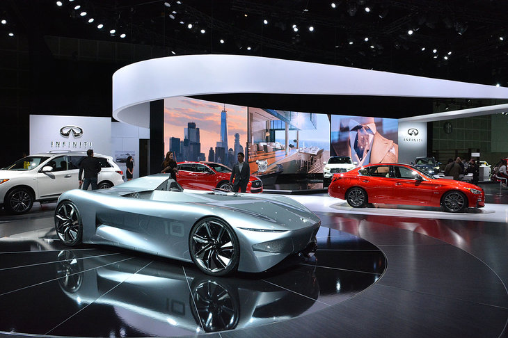 ブレスデー2日目に、インフィニティのブースで最前列を陣取っていたのは「タイプ10コンセプト」。すでに2018年8月のペブルビーチにて公開されたモデルだ。