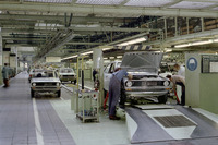 ドイツ・ウォルフスブルクのフォルクスワーゲン本社工場に設けられた「ポロ」の生産ライン。初代モデルは1981年までに110万台が生産されたという。