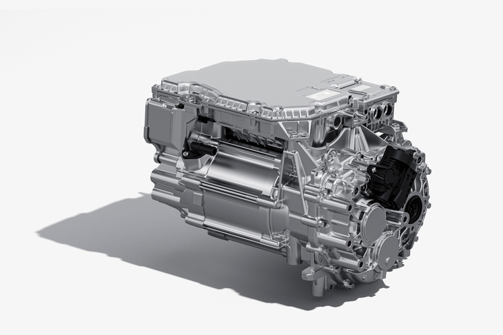 小型のe-Axleと容量29.6kWhの薄型バッテリーとで構成される「スーパーONE」のパワーユニット。フロントモーターの最高出力は「N-ONE e：」と同じ64PSに制限されているが、「BOOST」モードを選択すると95PSにまでアップする。