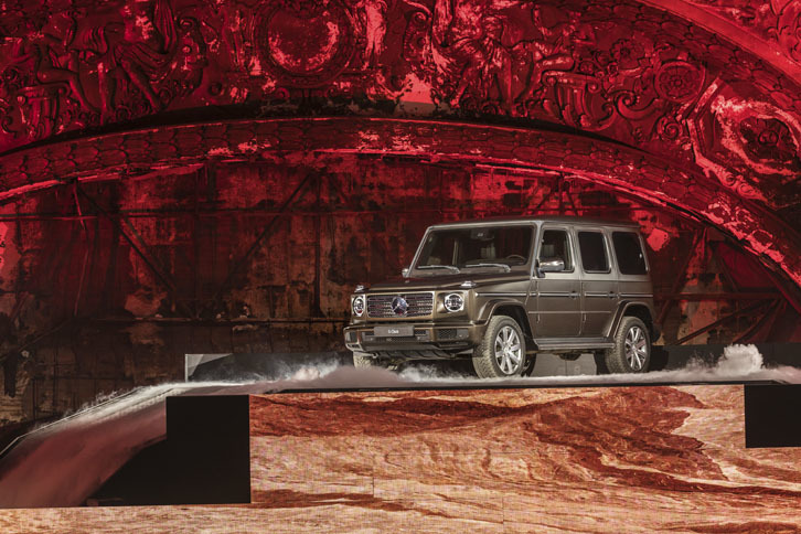 新型「メルセデス・ベンツGクラス」発表会の様子。