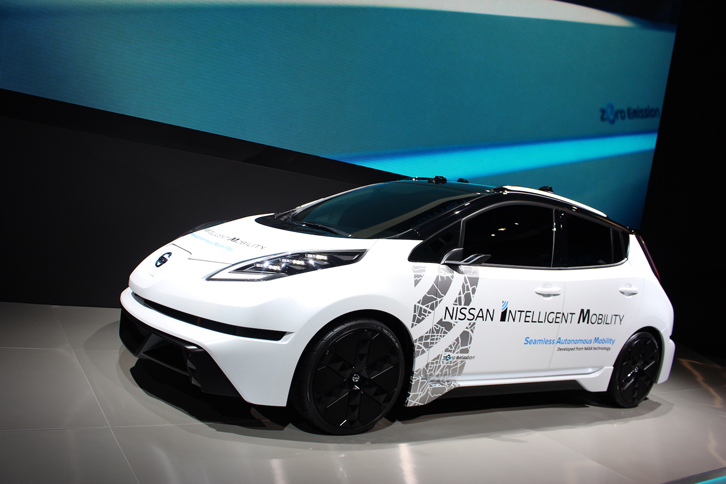 NASAとの共同研究によるクラウドベースの自動運転システム「日産シームレス・オートノマス・モビリティ」の実験車。