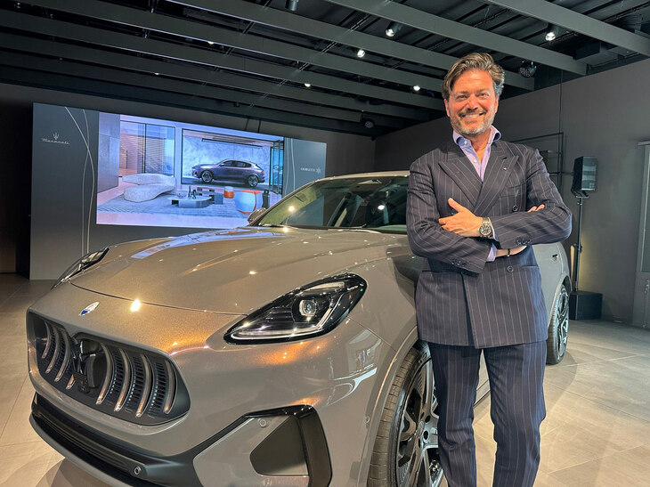 マセラティ在籍時のジョヴァンニ・ペロシーノ氏。2025年4月、ミラノで撮影。