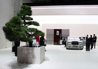 ロールス・ロイスの盆栽ディスプレイ。