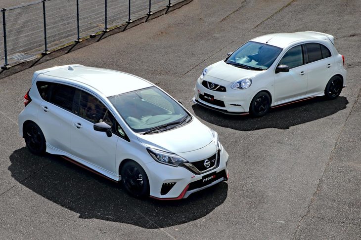 ニスモは「日産ノート／マーチ」のスポーツグレードである「NISMO S」をベースに、さらに独自のチューニングを加えたクルマを試乗会に持ち込んだ。