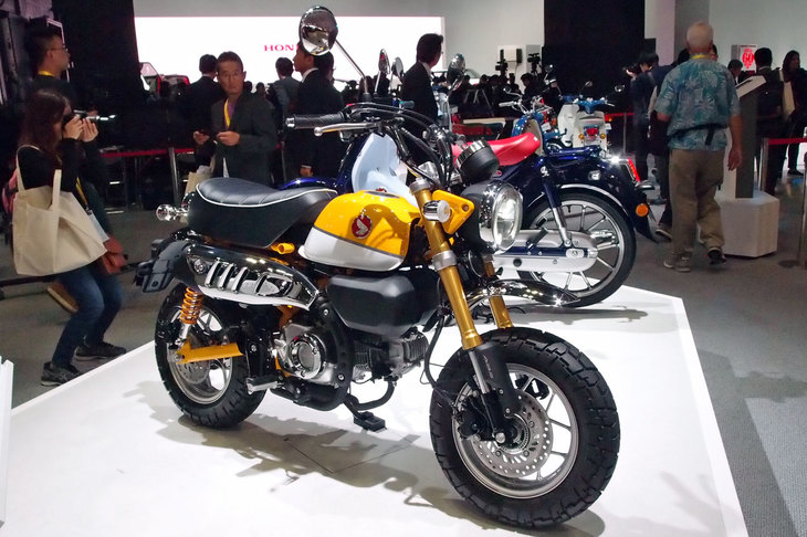 東京モーターショー2017のもう1台の主役といえば「ホンダ・モンキー125」。「スーパーカブC125」も大いに話題を集めた。