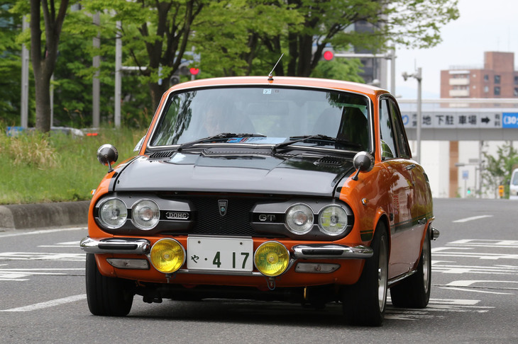 1972年「いすゞ・ベレット1600GTR」。通称“ベレG”に「117クーペ」譲りのDOHCユニットを積んだ最強グレードの最終型。